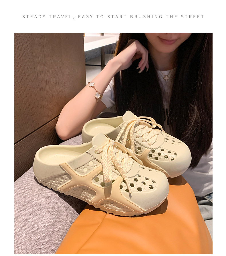 Dép sandal nữ xỏ ngón đế bệt lỗ thoáng khí, quai mềm dễ chịu — EN36 Hạnh chi tiết 19