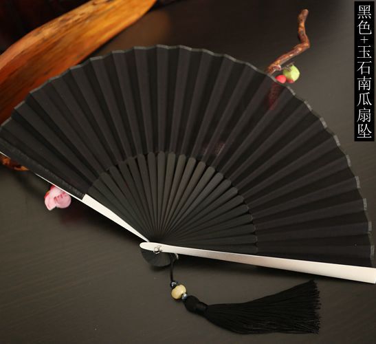 Exquisite 6.3-inch women's fan and men's fan solid color cotton folding fan daily use fan gift fan aluminum alloy edge frame