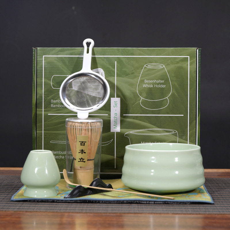 Matcha tazón té taza Matcha cepillo cien Benli taza de té Té juego de té Dinastía Song juego de té Matcha herramienta traje caja de regalo japonés
