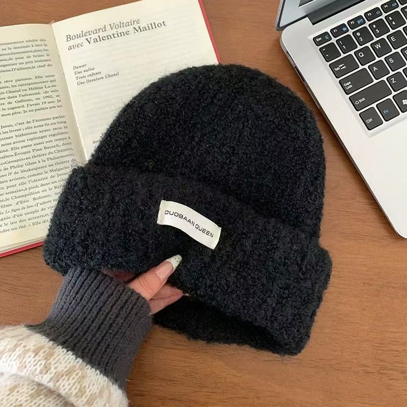 Style Autumn Winter Warm Face Slimming Cold-proof Knitted For Women Korean Patch Soft Pullover Cold Hat_voghion.com