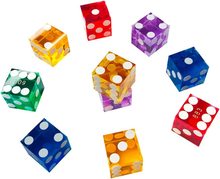 源頭廠家直供D6樹脂骰子批發尖角6面圓點數字色子 彩色白點撲克色