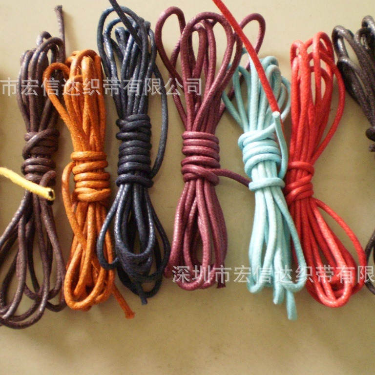 涤棉彩色DIY固色蜡绳厂家直销颜色齐全 线径1-3MM均有库存现货