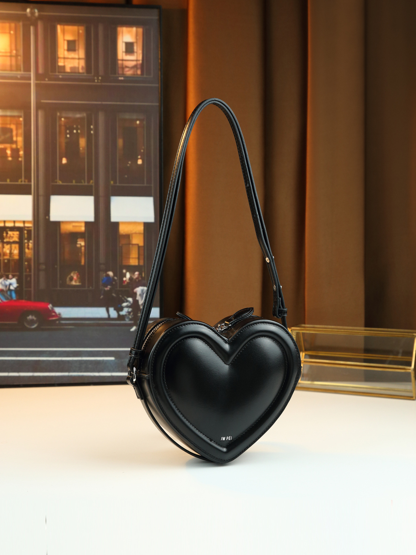 Borsa a tracolla a forma di cuore per donna design 3d unico_voghion.com