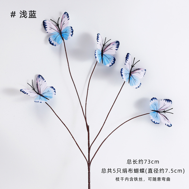 Xiyu imitación de flores 5 mariposas materiales de embalaje de ramo de flores decorativas para el hogar floristas materiales DIY hechos a mano