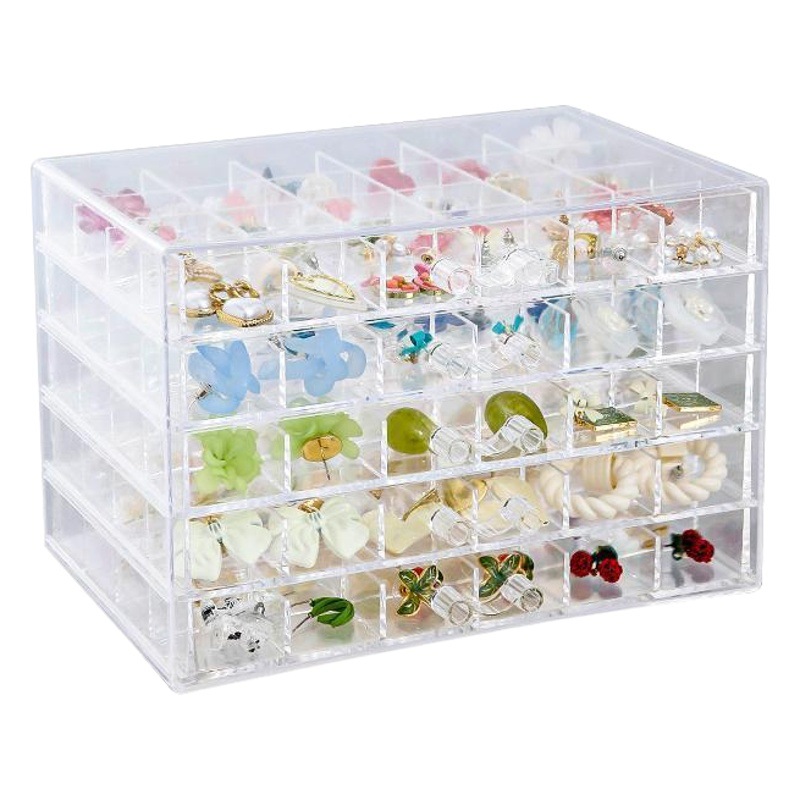 Venta directa de fábrica cajón caja de almacenamiento de joyas transparente cajón pendientes collar caja de joyería