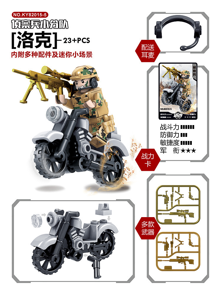 KaiZhi kompatibel LEGO 82015 Wolf Weiblich Wildnis Team Militär Minifigur Bausteine Kinder Bildungs Montage Spielzeug.