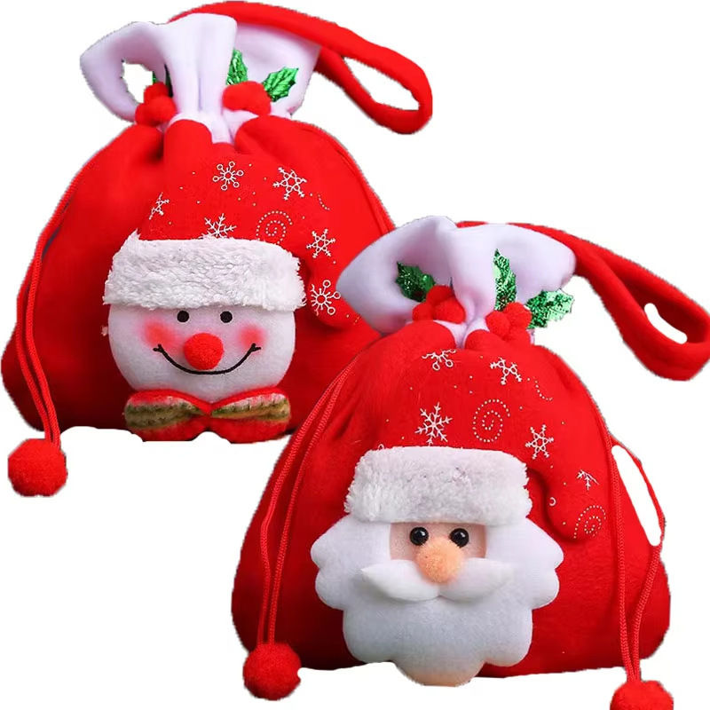クリスマスギフトバッグ サンタクロース 雪だるま リンゴ収納袋 クリスマスイブ キャンディギフトバッグ クリスマス サンタクロース|undefined