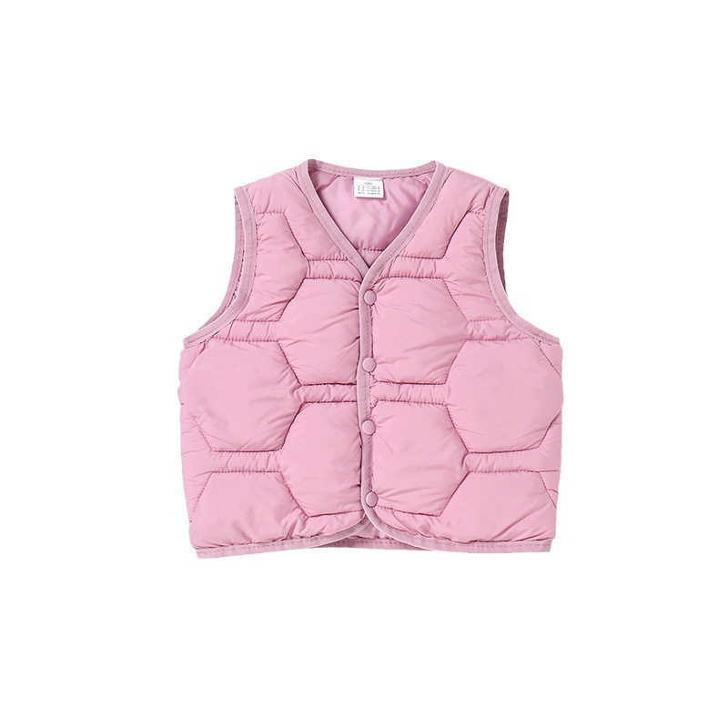 Chaleco infantil de algodón con forma de diamante para otoño e invierno, estilo coreano, ropa interior y exterior cálida para niños y niñas, niños pequeños y niños pequeños.