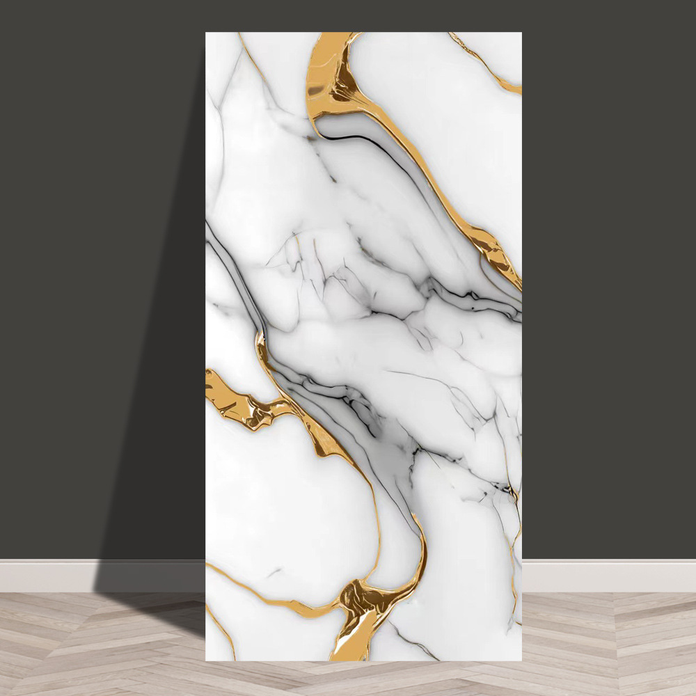 azulejos imitados mármol pegatinas de pared PVC placa de aluminio y plástico decoración papel pintado impermeable a prueba de humedad papel pintado autoadhesivo pegatinas de cocina