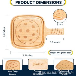 Solid Wood Tea Cup Anti-Scalding Mat with Handle Wooden Bar Goblet Plate Home Desktop Anti-Scalding Mat Anti-Slip Mat