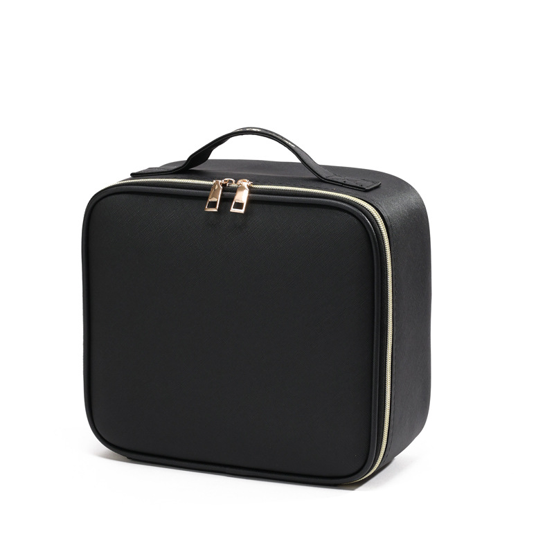 Lámpara LED transfronteriza espejo de maquillaje bolsa de cosméticos de alto valor caja de cosméticos multifuncional de gran capacidad portátil bolsa de almacenamiento portátil