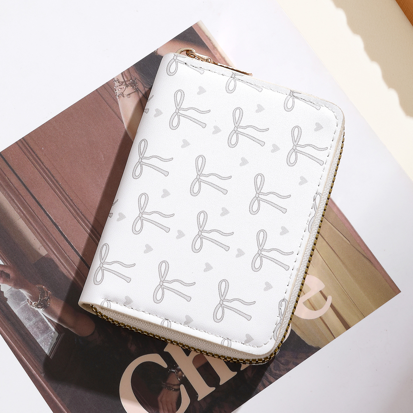 Lindo tarjetero para mujer de gran capacidad ultrafino con múltiples tarjetas, tarjetero compacto, licencia de conducir, bolso de almacenamiento, monedero portátil