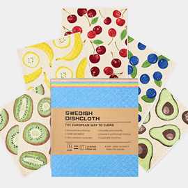 可设计印花厨房海绵洗碗布厚款多功能吸水百洁布德国木浆棉抹布