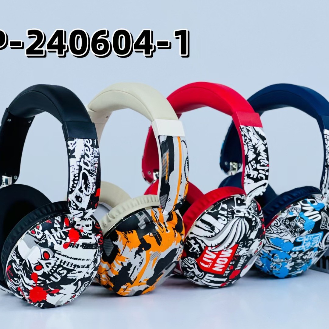 Comercio exterior nuevo BT500 venta caliente de comercio electrónico graffiti auriculares inalámbricos bluetooth deportivos pesados auriculares de bajo directo fábrica