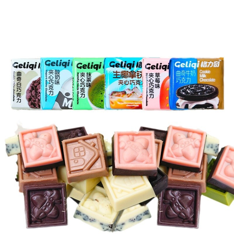 格力奇夹心巧克力白巧克力草莓酸奶生椰解馋网红零食（纯可可脂）|undefined