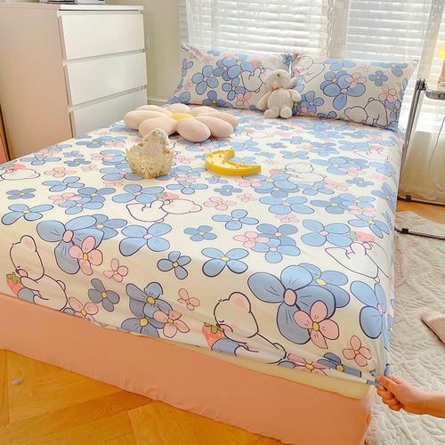 New pure cotton single product sheets, sheets, 100% cotton fitted sheets, pillowcases, children's cartoon small fresh bedding wholesale
