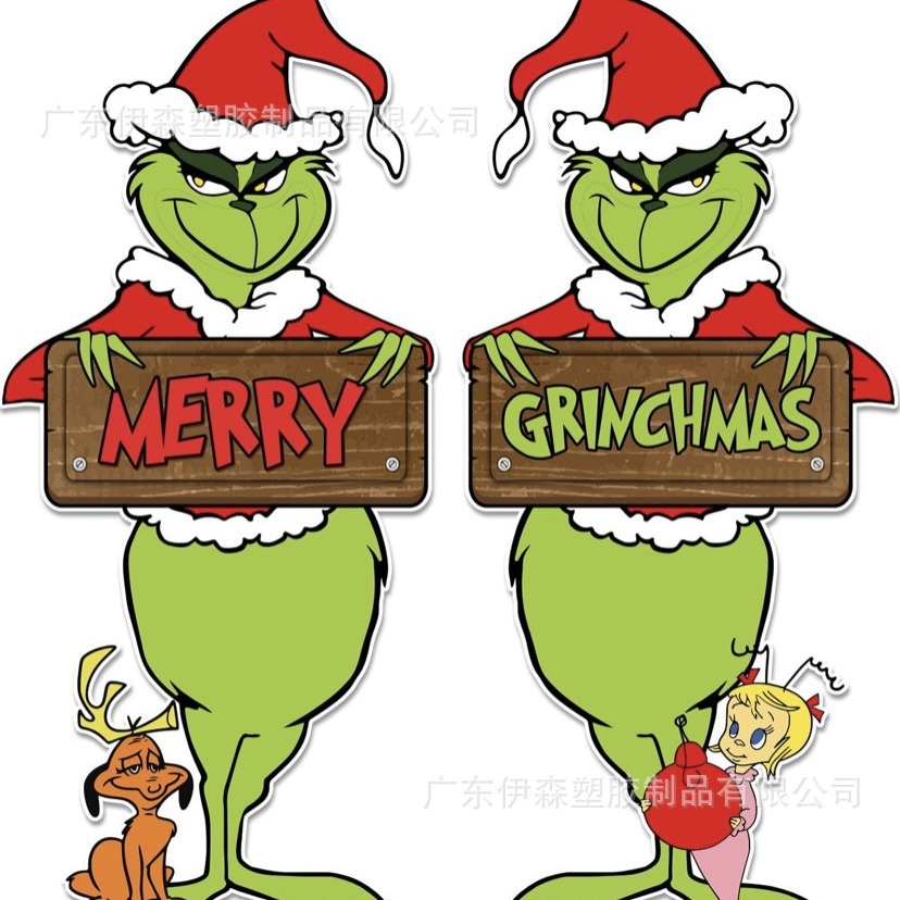 跨境新款圣诞怪杰草坪庭院地插牌 圣诞万圣节派对摄影过道标志牌