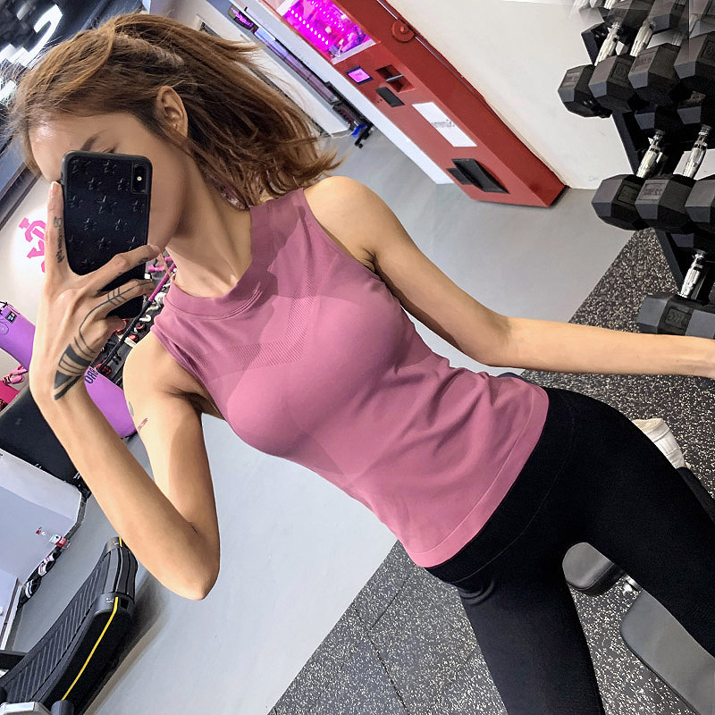 Explosive Sports Sleeveless Vest Women's Tight Running T-Shirt Outer Wear Yoga Quick-drying Short-sleeved Slimming Fitness Top