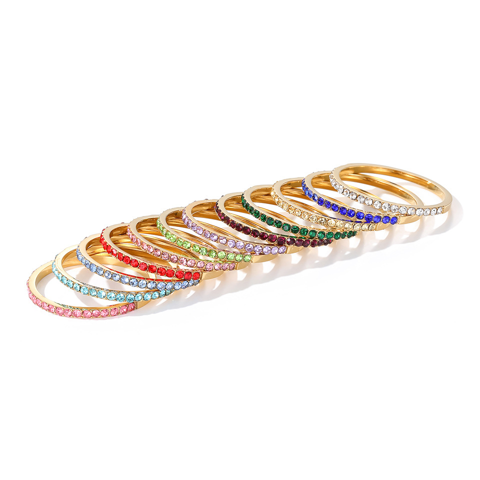 5g Weight PVD Coated Gold Plating Process Real Gold Plated Plating Material Birthstone Inlay Material Rings Classification 5, 6, 8 Ring Size 1 Piece Quantity Daily Occasion 316 Stainless Steel Material Geometric Pattern All Seasons Season Women's Gender Inlay Design IG Style Style Real Gold Plated 316 Stainless Steel PVD Coated Birthstone Geometric IG Style Rings For Women's 18