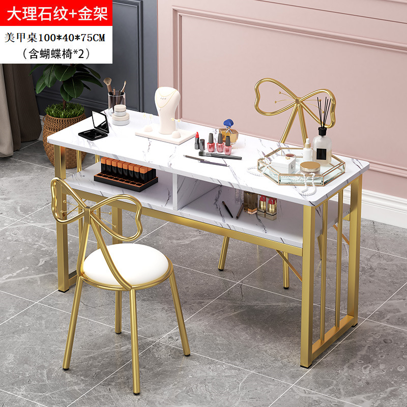 100cm 대리석 골드 프레임 + 의자 2개