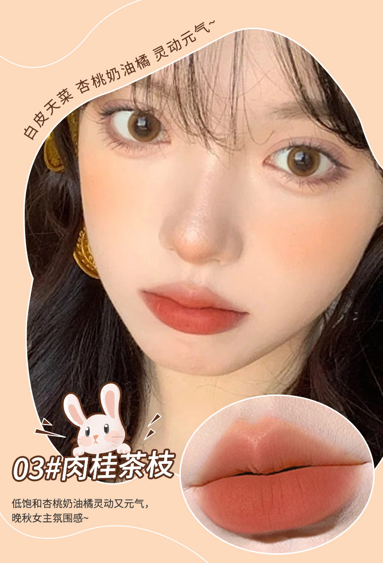 Mingxi Zhi Lip Gloss matte velvet matte Whitening High Appearance Level student Lipstick Lip Paste recommended Secret New Product Cross-border undefined
