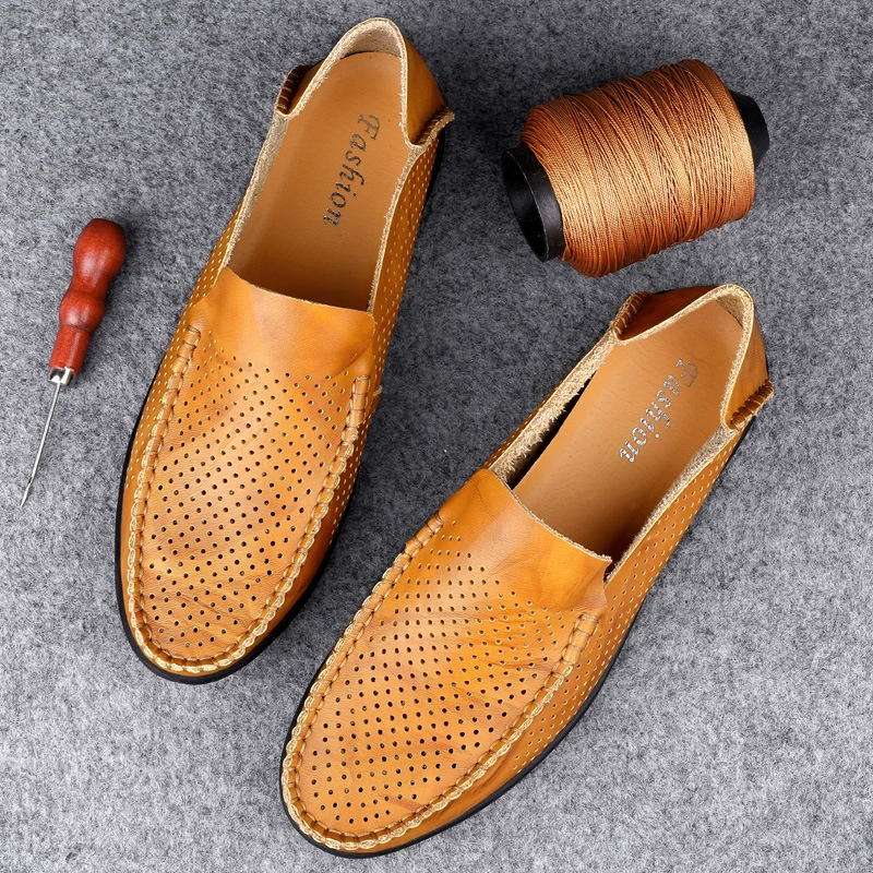 [На заказ] Новые экспортные британские модные повседневные ботинки-бини, домашние тапочки, дышащие мужские туфли, кожаные туфли больших размеров