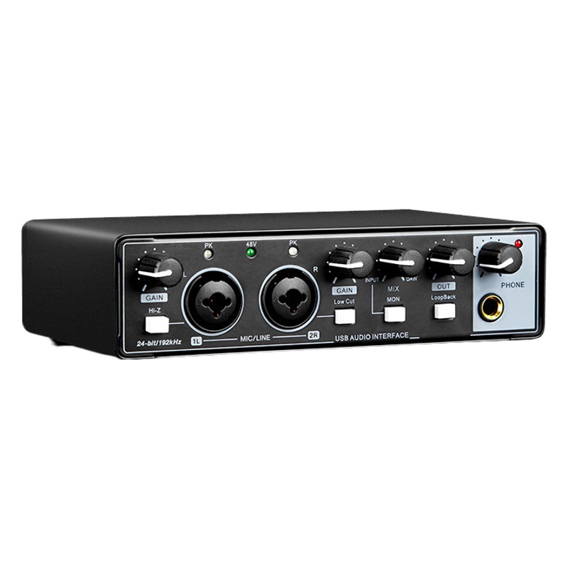 Oferta especial transfronteriza: tarjeta de sonido profesional externa pequeña, tarjeta de sonido sin controladores para computadoras, transmisión en vivo desde teléfonos móviles, grabación, karaoke, compatible con 48v.