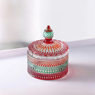 Wenpai high-value candy jar glass colored dried fruit jar nut jar jewelry storage box home storage storage box