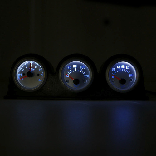 Automotive Performance Triple Gauge - Speed + Water Temperature + Oil Pressure Combo Instrument with Mount 12V