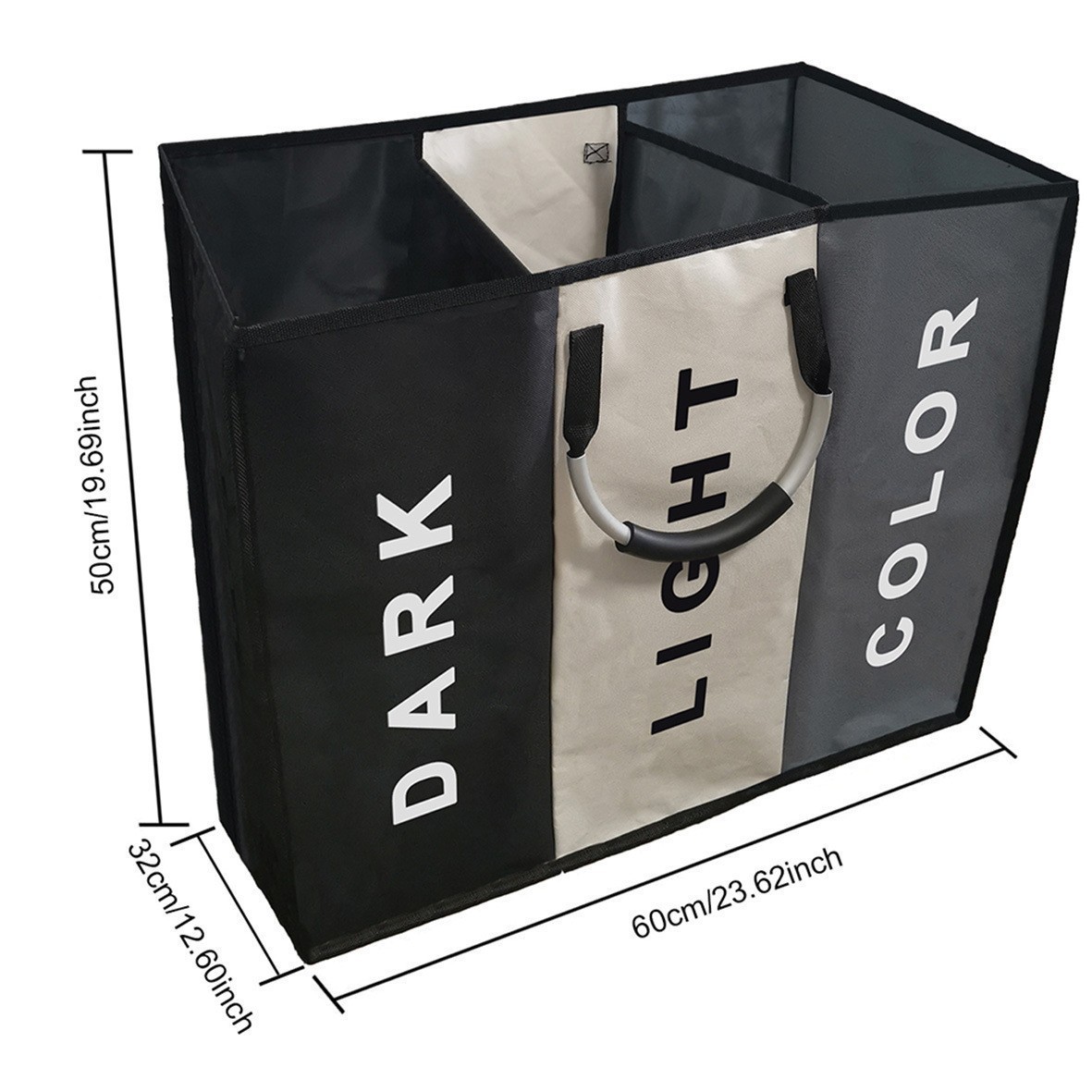 Cesta de ropa sucia transfronteriza, asa de aluminio, tela Oxford, impermeable, plegable portátil, capacidad grande, canasta de almacenamiento de juguetes para ropa