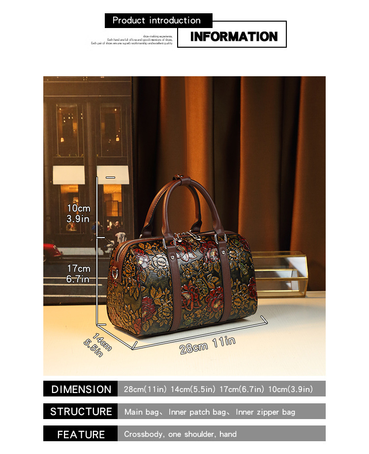 Elegant Retro Embossed Shoulder Bag For Women Large Capacity_voghion.com