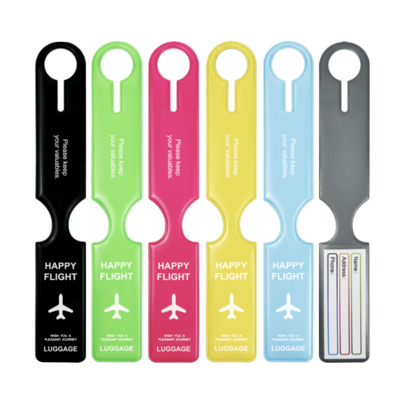 Transfronterizos de PVC prensado en caliente etiqueta de equipaje de viaje etiqueta de suspensión anti-perdida de avión registro de tarjeta de embarque lista de equipaje