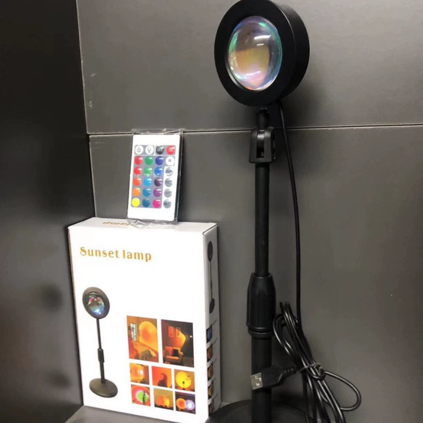 Люминесцентная светодиодная лампа-проектор Sunset LED Fill Light, 16 цветов через приложение+пульт или водяной рябь, 10–18 Вт, 26–32 см