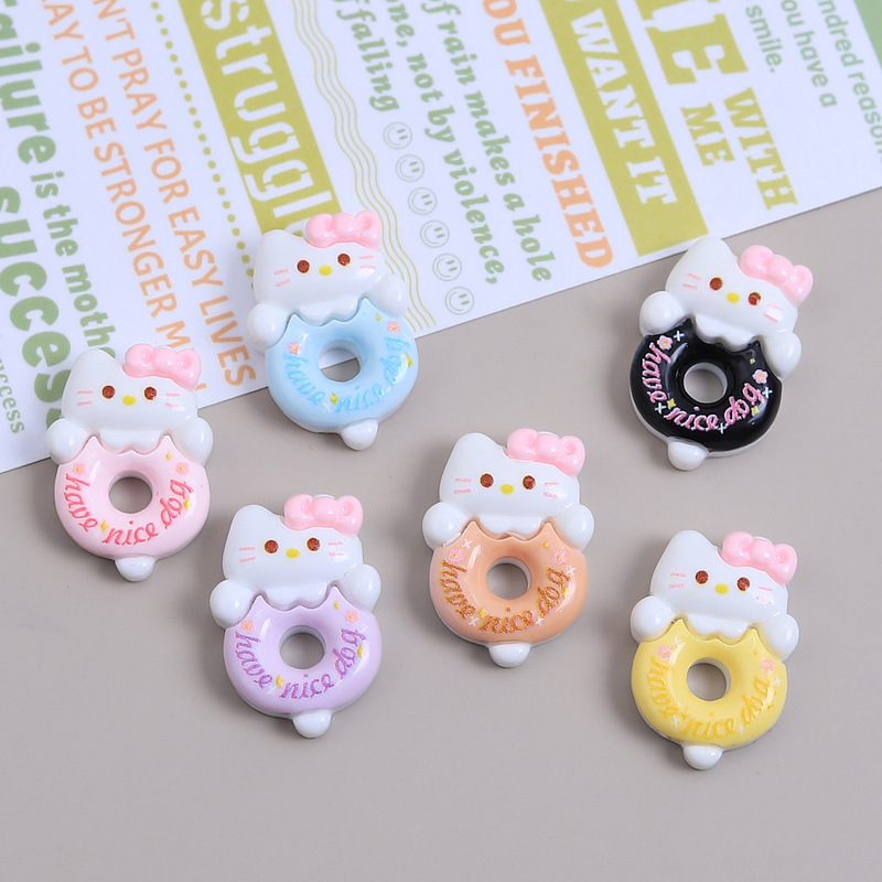 Stupid kitten donut creative handmade diy cream rubber accessories resin accessories accessories accessories material bag wholesale