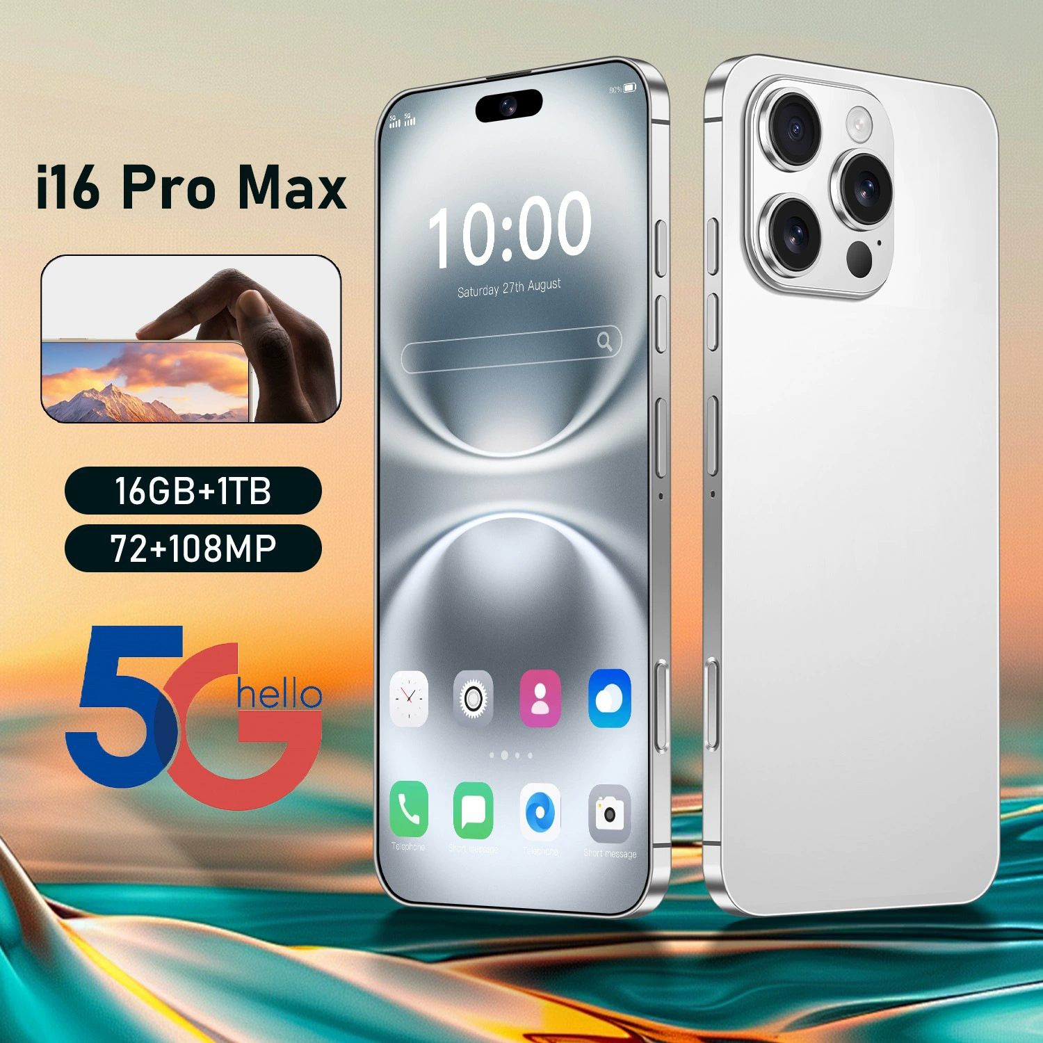 Смарт-часы с мобильным интерфейсом, Intel Core i16, 16 Pro Max, 256 ГБ
