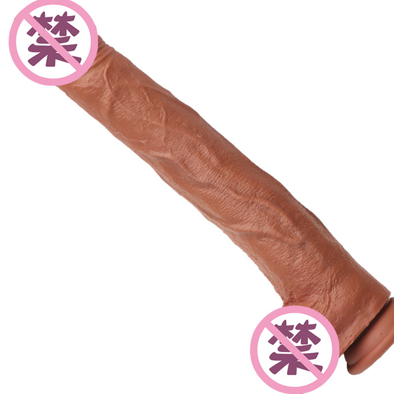 Extra Long Liquid Silicone Dildo 25cm, Dual-Color Finish, Clitoral Stimulation — detail image 7
