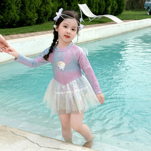 Children's Swimsuit Girl 2025 New Cute Baby Swimsuit Girl One-Piece Swimsuit Princess Mermaid Summer