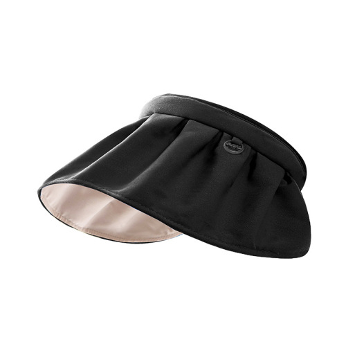 Banana Under UV Sun Hat Summer Black Rubber Shell Hat Women's Sun Protection Hat Wide Brim Hat Hair Tie Open Top Hat