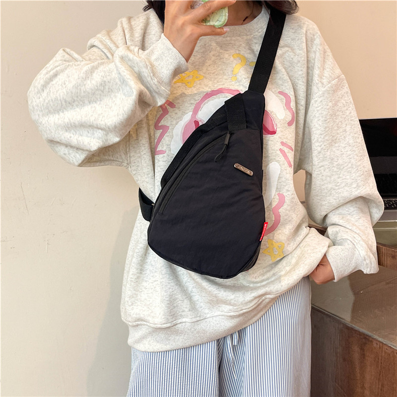 Nouveau sac en tissu Oxford à la mode pour hommes et femmes, sac de poitrine à bandoulière simple et polyvalent, sac à main d'extérieur_voghion.com