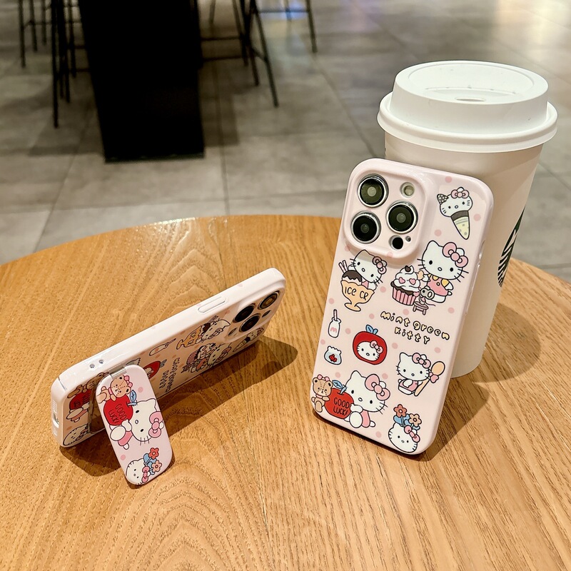波点雪糕Kitty支架适用IPhone16promax手机壳15菲林14pro镜子1312|undefined