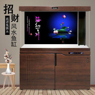 Large Bottom Filter Fish Tank Aquarium Household Living Room Water Free Ecological Super White Glass Screen Water Goldfish Tank Factory