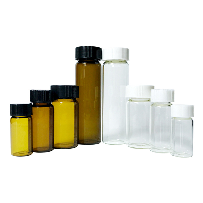 样品瓶试剂瓶玻璃透明螺口西林瓶化学实验室土壤分装瓶棕色菌种瓶