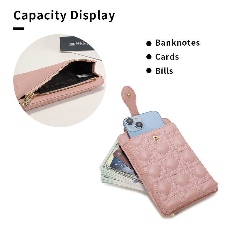 Mini bolso pu verano nuevo bolso de teléfono general japonés y coreano bordado de moda mujer hombro bolso de teléfono