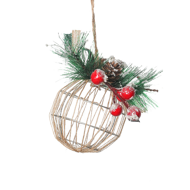 Transfronterizo Hong Kong Heng decoraciones de Navidad árbol de Navidad pequeño colgante accesorios bola de hierro decoración de Navidad bola hueca adornos