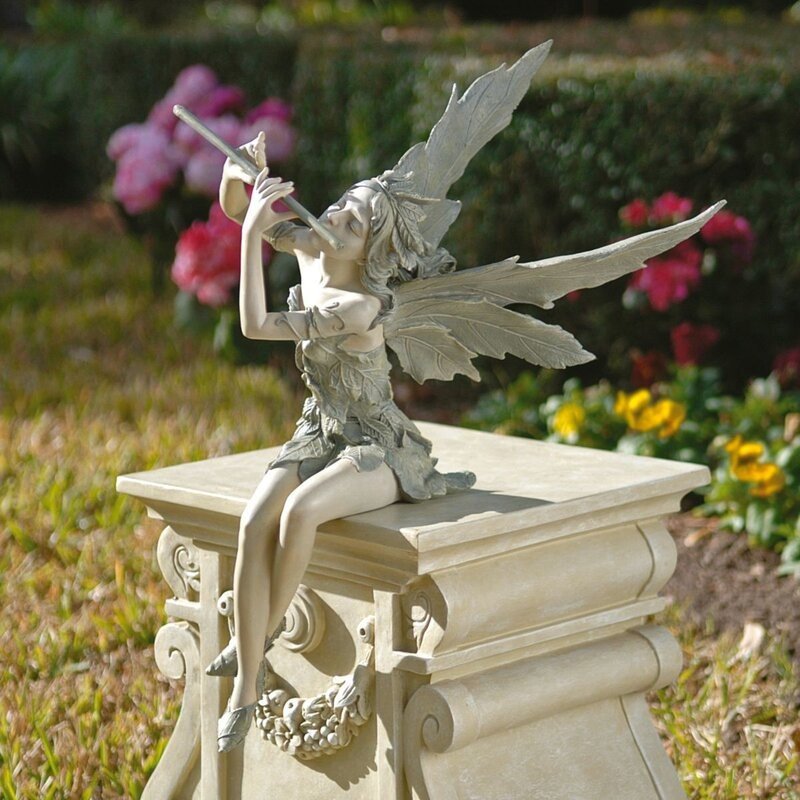 2026 Cross-Border Style Trendy Flute-Playing Fairy Garden Courtyard Home Decor Sculpture Resin Crafts