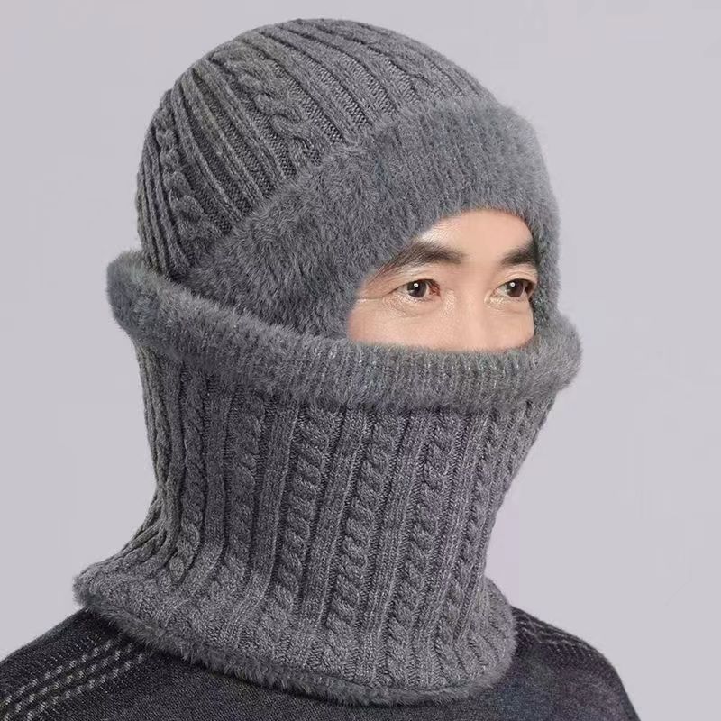 中老年人帽子男士冬季保暖护耳老人帽子男冬天爸爸爷爷针织毛线帽|undefined