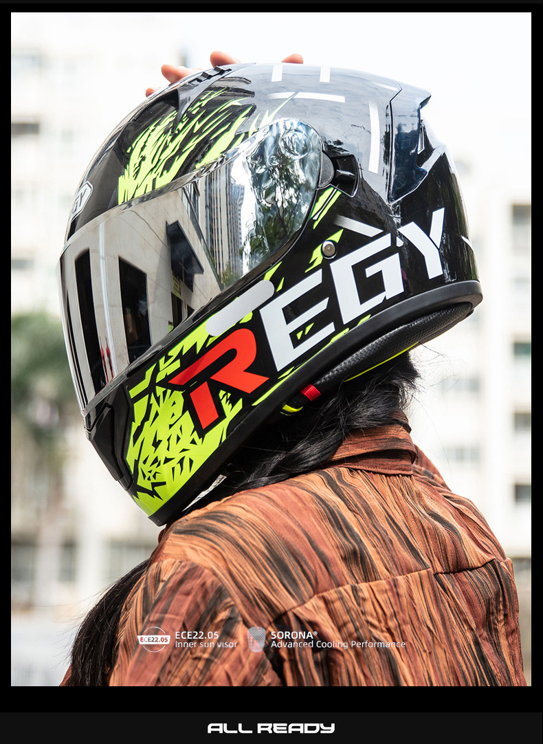 Motorcycle Helmet Full Helmet DOT/3C Certification New National Standard Class A Male and Female Double Lens Electric Vehicle Full Helmet