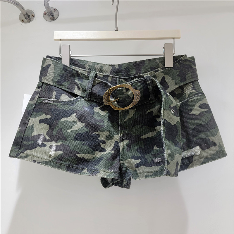 Pantalón Corto de Mezclilla Recto de Cintura Baja con Cinturón para Verano image 2