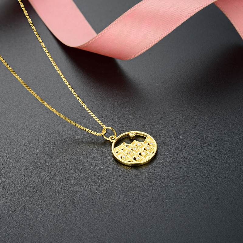 Joyería de moda de las mujeres Cadena de clavícula Corea del Sur s925 plata circón colgante elegante redondo completo diamante accesorios colgante