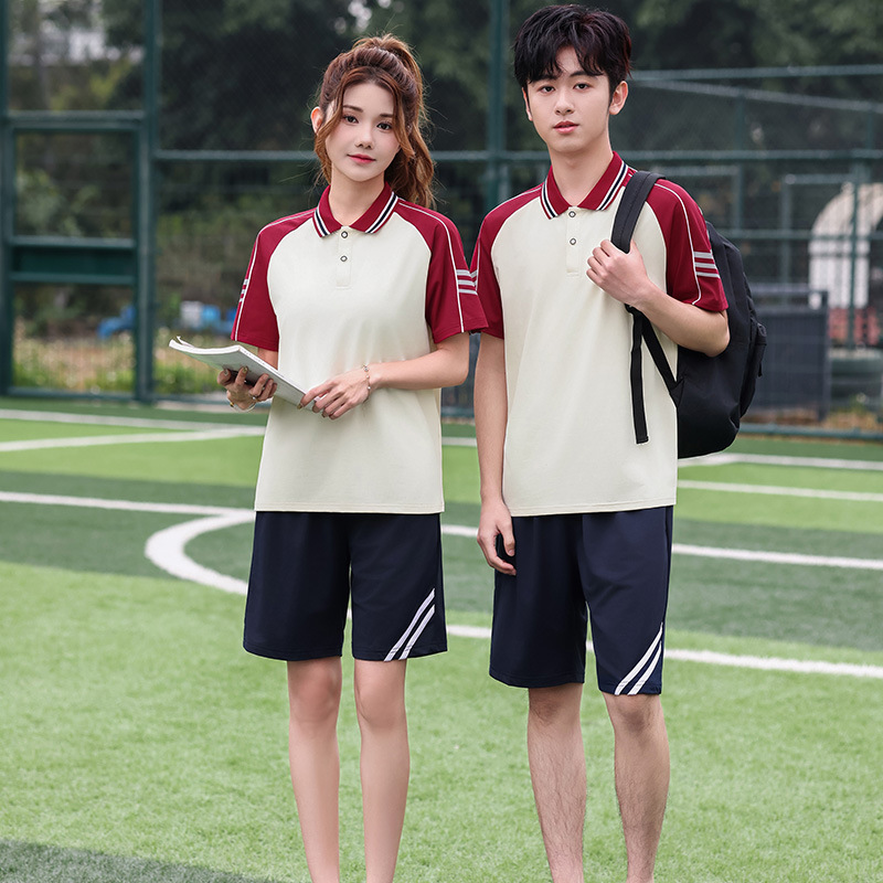 New Summer Early Senior high school Student School Uniform Short-sleeved Sports suit Class Suit Primary School Student College Style Group Suit Garden Suit